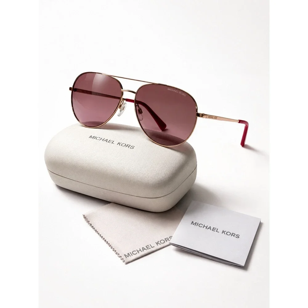 Michael Kors MK5009 Rodinara Sunglasses Rose Gold Pink Gradient Aviator 58mm